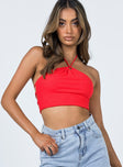 front view of model wearing Princess Polly Matilda Top Red 