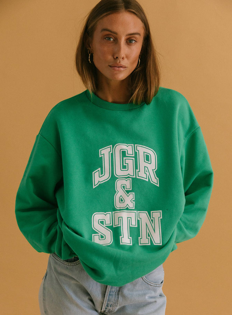 J&S Oversized Sweatshirt Apple Green
