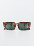 Sunglasses  100% Plastic UV 400 Oversized style Tort frame Grey tinted lenses  Moulded nose bridge 