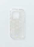 iPhone case Clear plastic style Iridescent heart print Lightweight