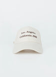 Cap Corduroy material Embroidered graphic Adjustable strap at back