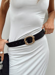 Belt Faux leather material Gold-toned buckle