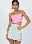 Selby Mini Skirt Green Floral Check