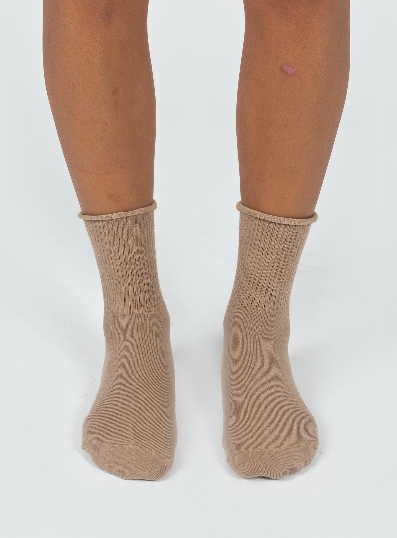 Sock pack Three pairs Crew style Ribbed cuff Good stretch 