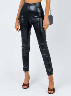 front view of model wearing Princess Polly Lyra Pants Black 