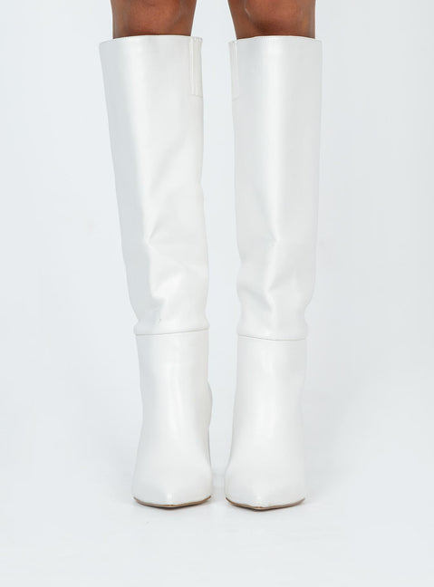 Vesper Knee High Boots White | Princess Polly Vesper Knee High Boots White | Princess Polly