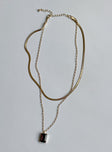 Necklace Gold-toned  Lobster clasp fastening Gemstone pendant