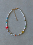 Necklace multicoloured Beaded design  Lobster clasp fastening 