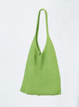 Tote bag  50% cotton 50% Polyester Knit material  Fixed shoulder strap  One main compartment 