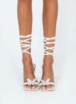 Lamina Strappy Heels White