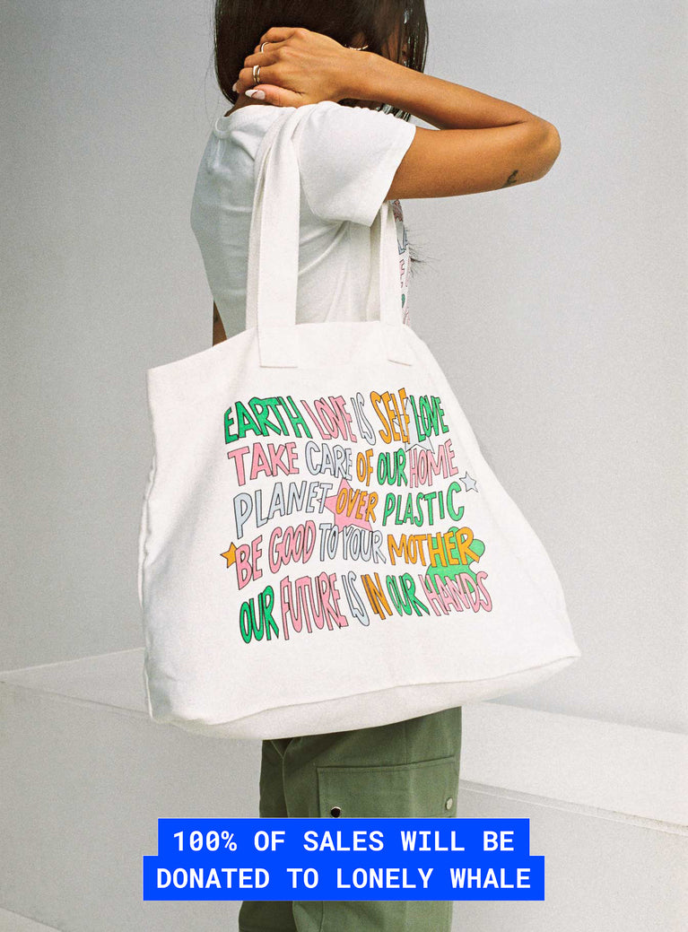 Be Kind Charity Tote White / Multi