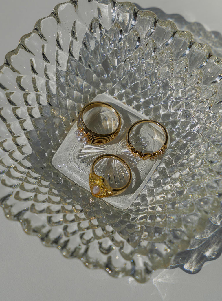 Lennix Pearl Ring Pack Gold / White