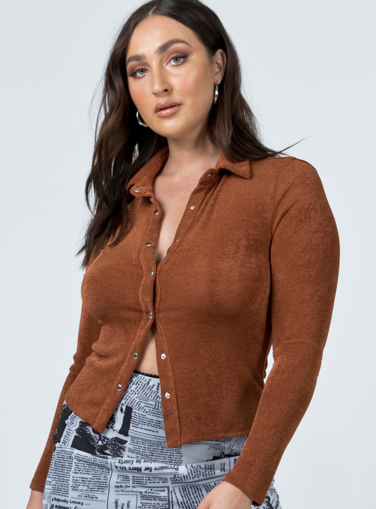 Elody Long Sleeve Top Brown