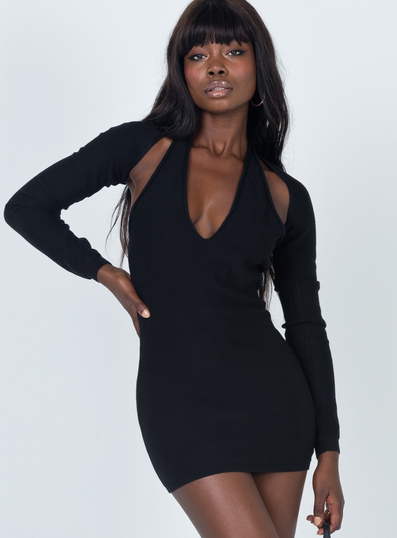 Heavenly Sent Mini Dress Black | Princess Polly