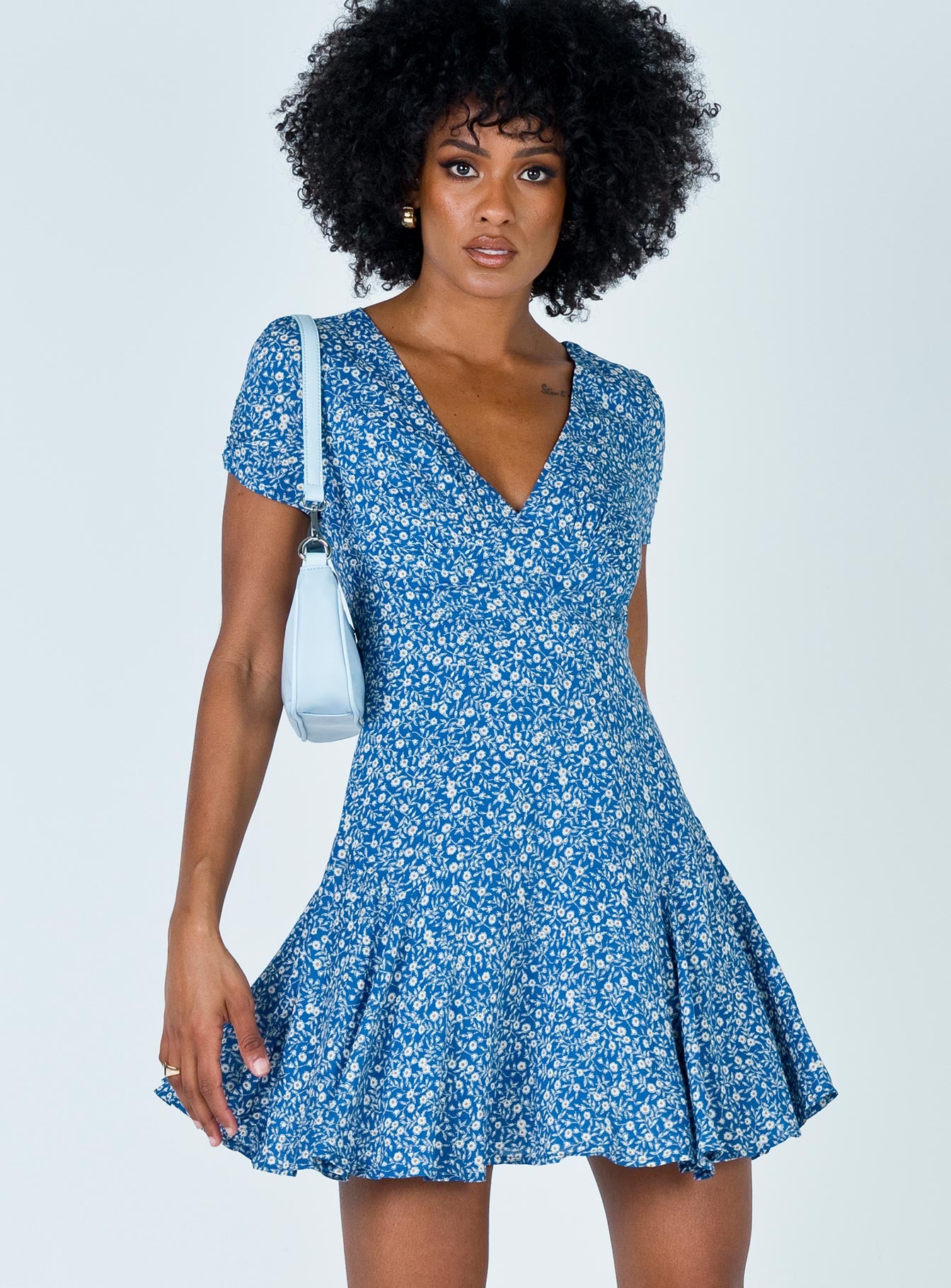 The sting mini dress blue petite lower impact