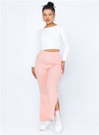 front view of model wearing Princess Polly Philipa Knit Pants Pink 