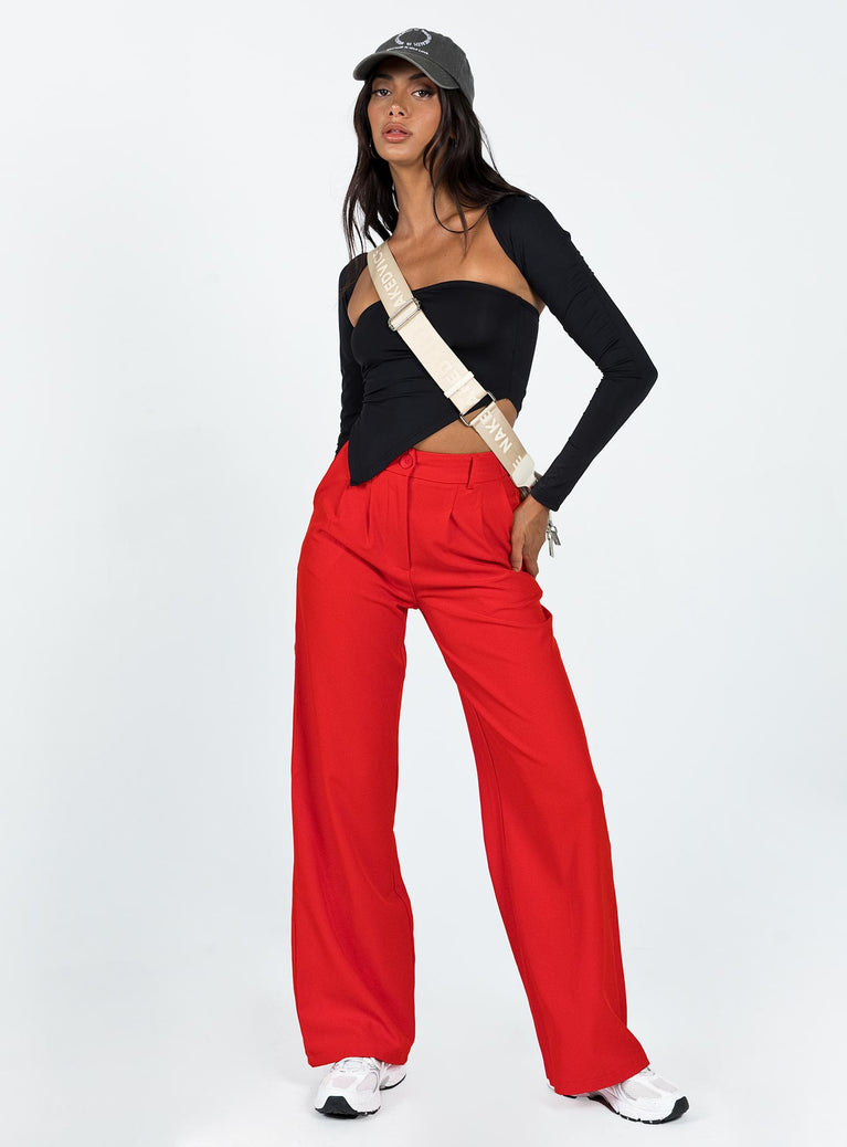 Princess Polly high-rise  Archer Pants Red