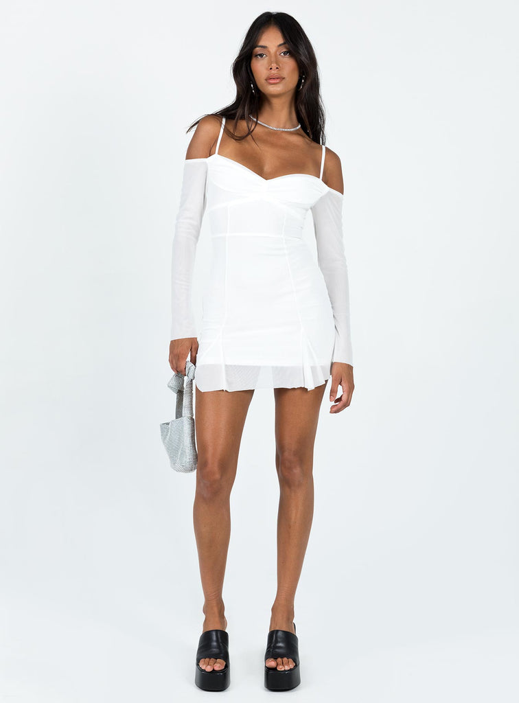 Viva Long Sleeve Mini Dress White