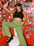 Princess Polly   Snatched Mid Rise Cargo Pants Green Curve
