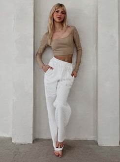 Front view of model wearing  front Princess Polly  Connell Pants White