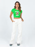 Fun Guys Only Cropped Tee Green