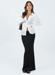 Long sleeve top Pleated sheer material Classic collar Button front fastening Silver press buttons Tie detail at wrists