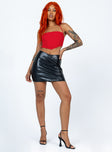   front view of model wearing Princess Polly Genesis Mini Skirt Black Mini Skirts 