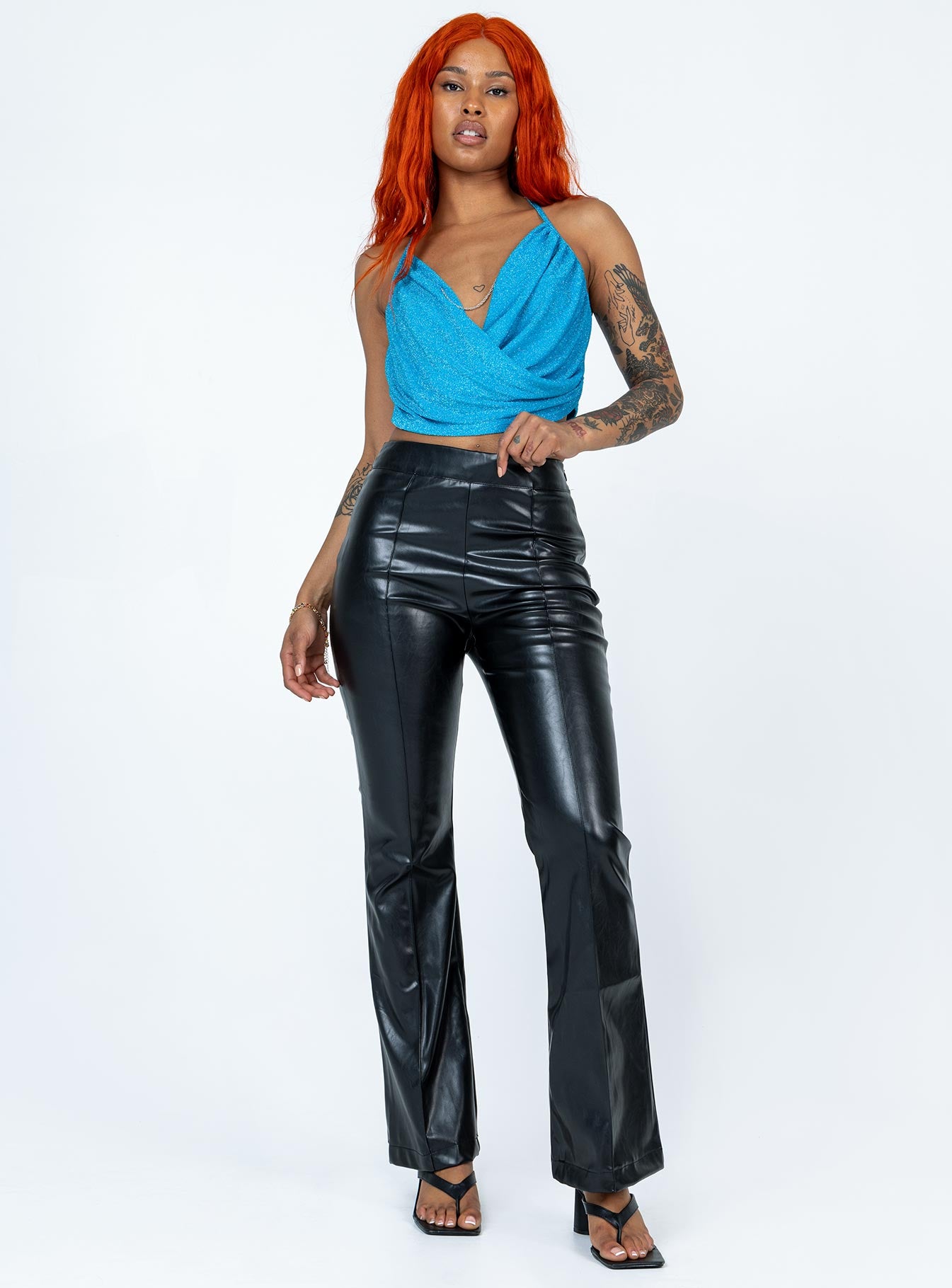 product Princess Polly Sleeveless Asymmetric Neckline  Camarillo Top Blue