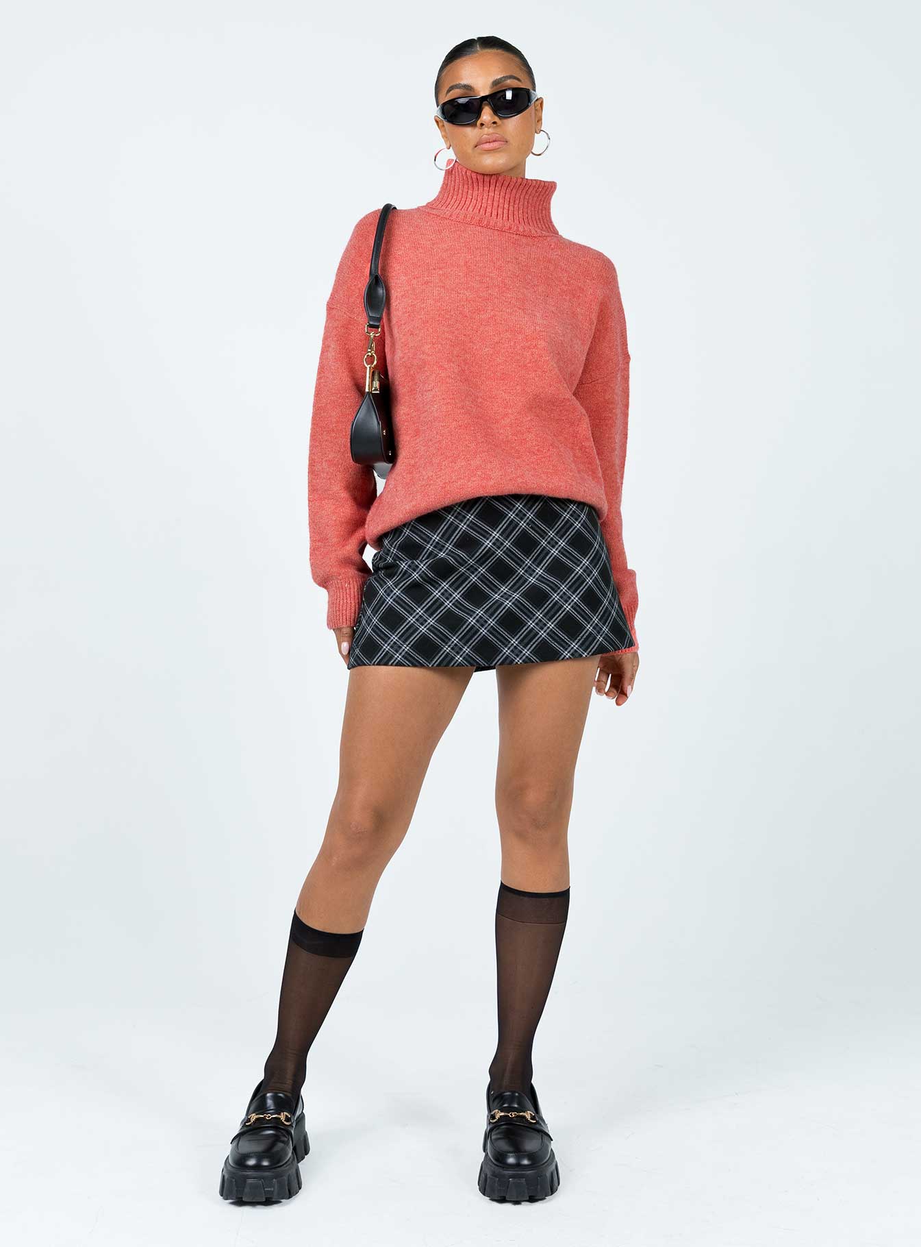 Oswin Turtleneck Sweater Orange Princess Polly  Cropped 