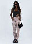 front view of model wearing Princess Polly Aryana Straight Leg Jeans Multi Mid Rise 