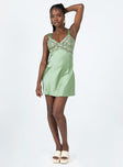 product Princess Polly Asymmetric Neckline  Bel Air Mini Dress Green