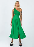 Princess Polly Asymmetric Neckline  Davina Midi Dress Green