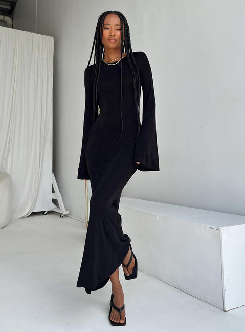 Amersham Long Sleeve Maxi Dress Black | Princess Polly Amersham Long Sleeve Maxi Dress Black | Princess Polly