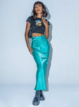   front view of model wearing Princess Polly Medika Midi Skirt Teal 