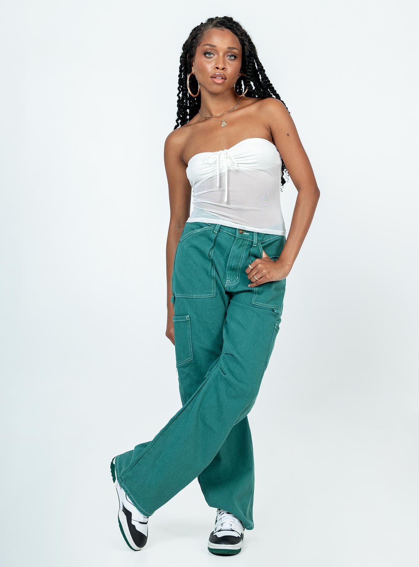 product Princess Polly Sleeveless Sweetheart  Solana Strapless Longline Top White