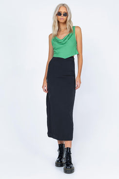 front view of model wearing Princess Polly Aviana Top Green 