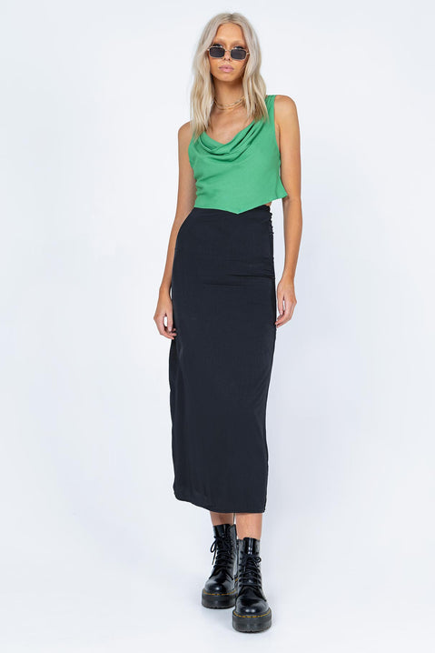 front view of model wearing Princess Polly Aviana Top Green 