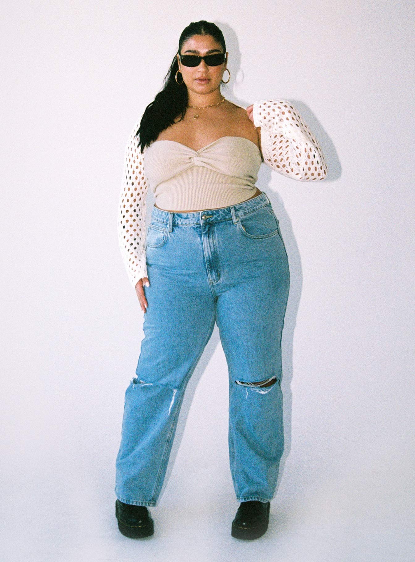 Lotani Bolero Cream Curve Princess Polly  Cropped 