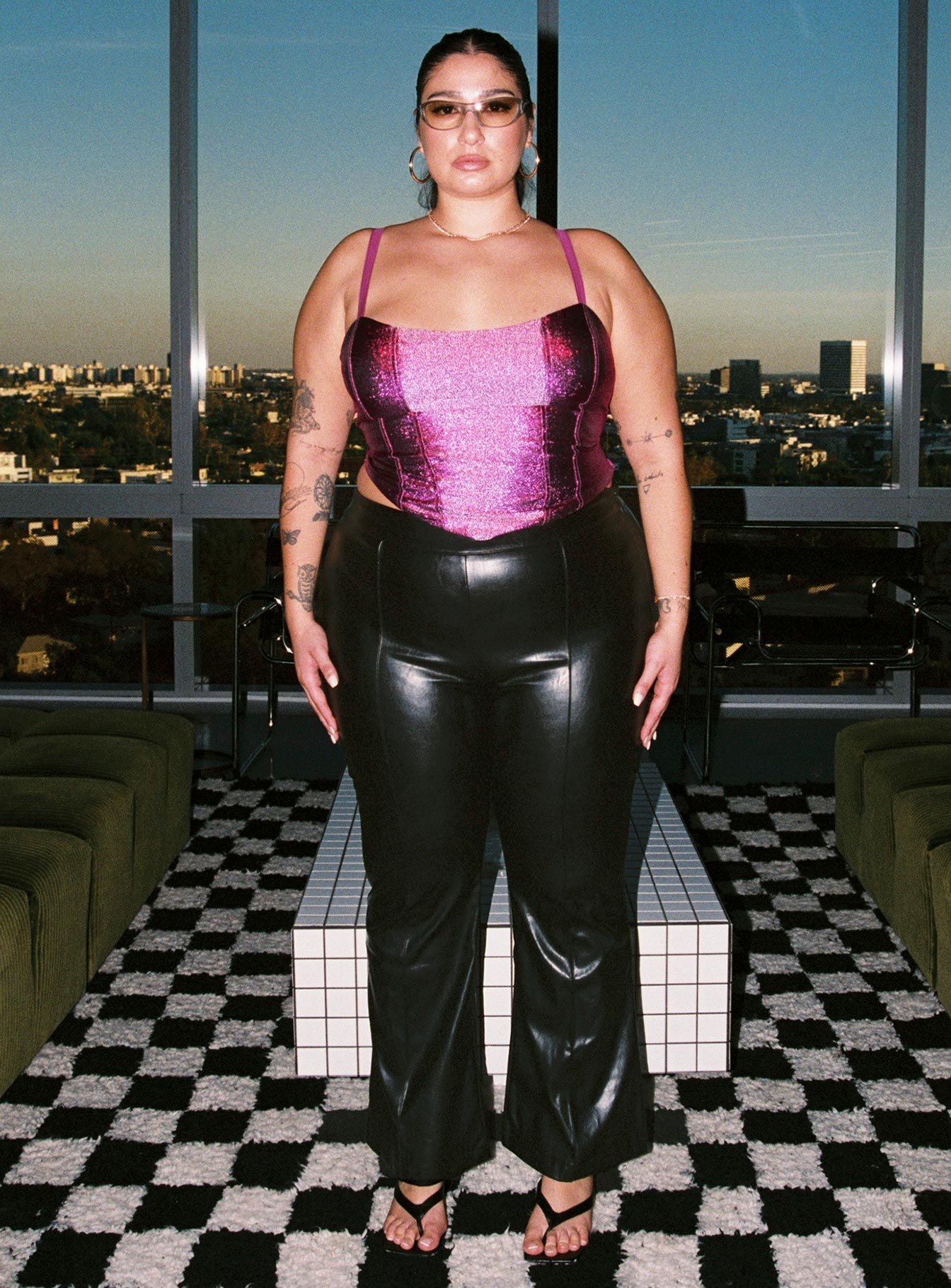 product Princess Polly Sleeveless Scoop Neck  Amaroo Corset Top Pink Curve