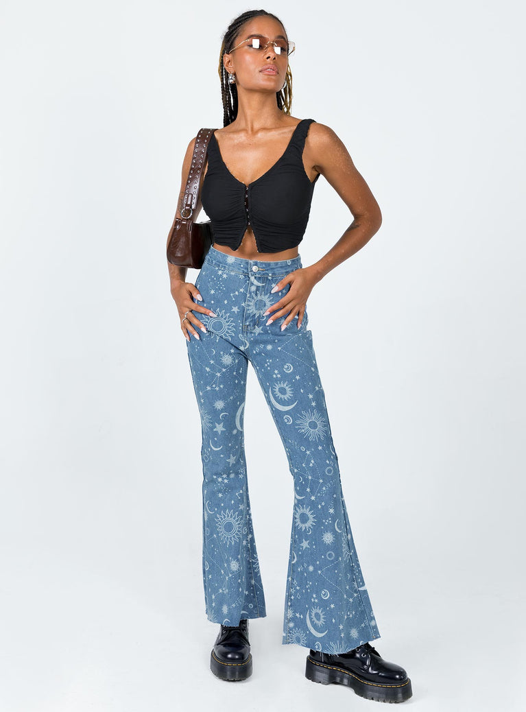 Hot Topic Celestial Chain Belt Flare Pants