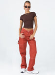 Princess Polly Mid Rise  Copeland Jeans Red