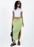 Abigail Midi Skirt Green Princess Polly  Knee 