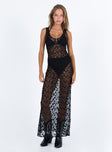 product Princess Polly Asymmetric Neckline  Britton Lace Maxi Dress Black