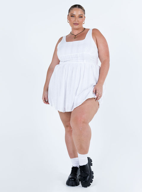 Lorinda Mini Dress Curve | White | Womens | Princess Polly Curve Lorinda Mini Dress Curve | White | Womens | Princess Polly Curve