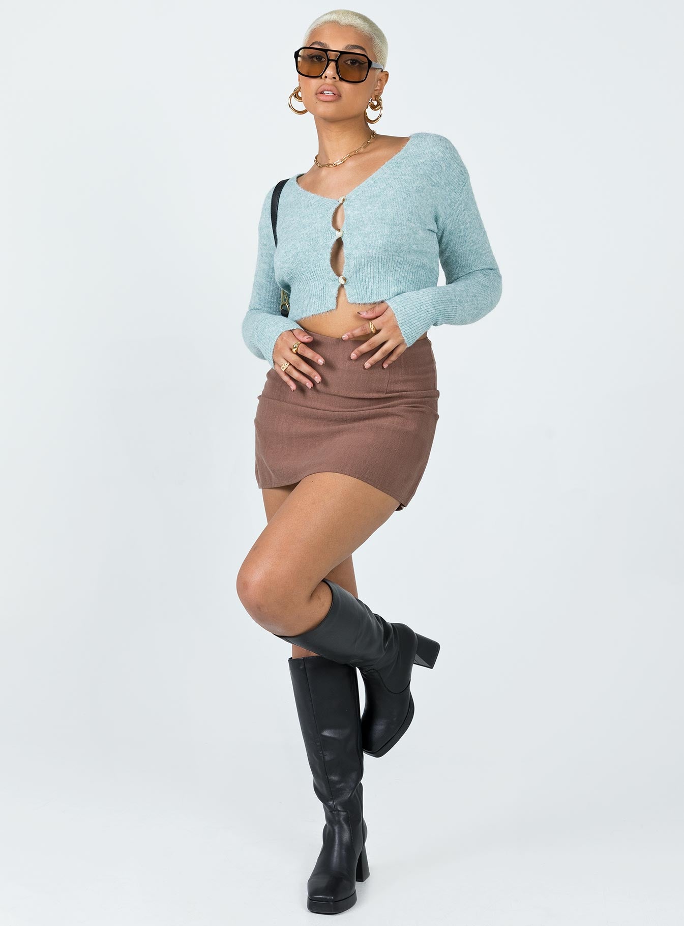 Jane Cardigan Green Princess Polly  Cropped 