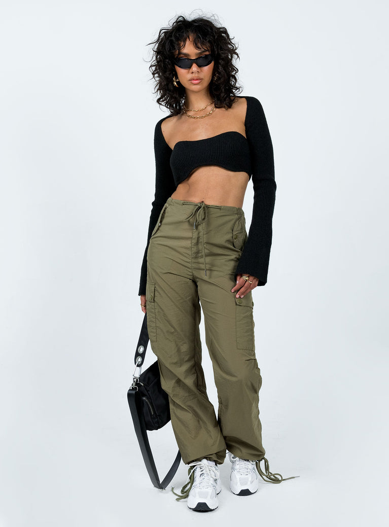 Decre Cropped Sweater Black Princess Polly  Cropped 