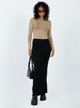 Long sleeve top Sheer knit material Rounded neckline Good stretch 