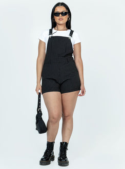 The Glades Overalls Black Pinstripe