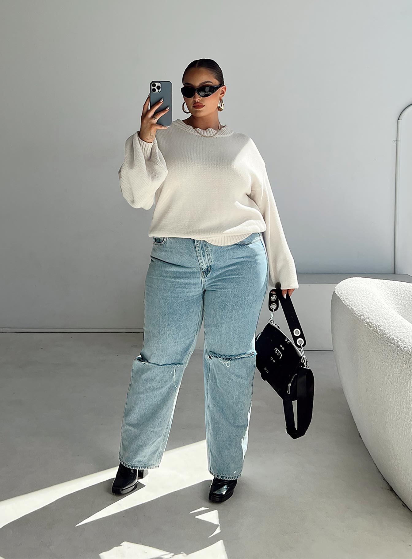 Harmony Sweater Beige Curve Princess Polly  regular 