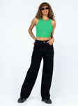 Crop top  Slim fitting  Princess Polly Exclusive 95% rayon 5% elastane  Ribbed material  Keyhole cut outs at sides 